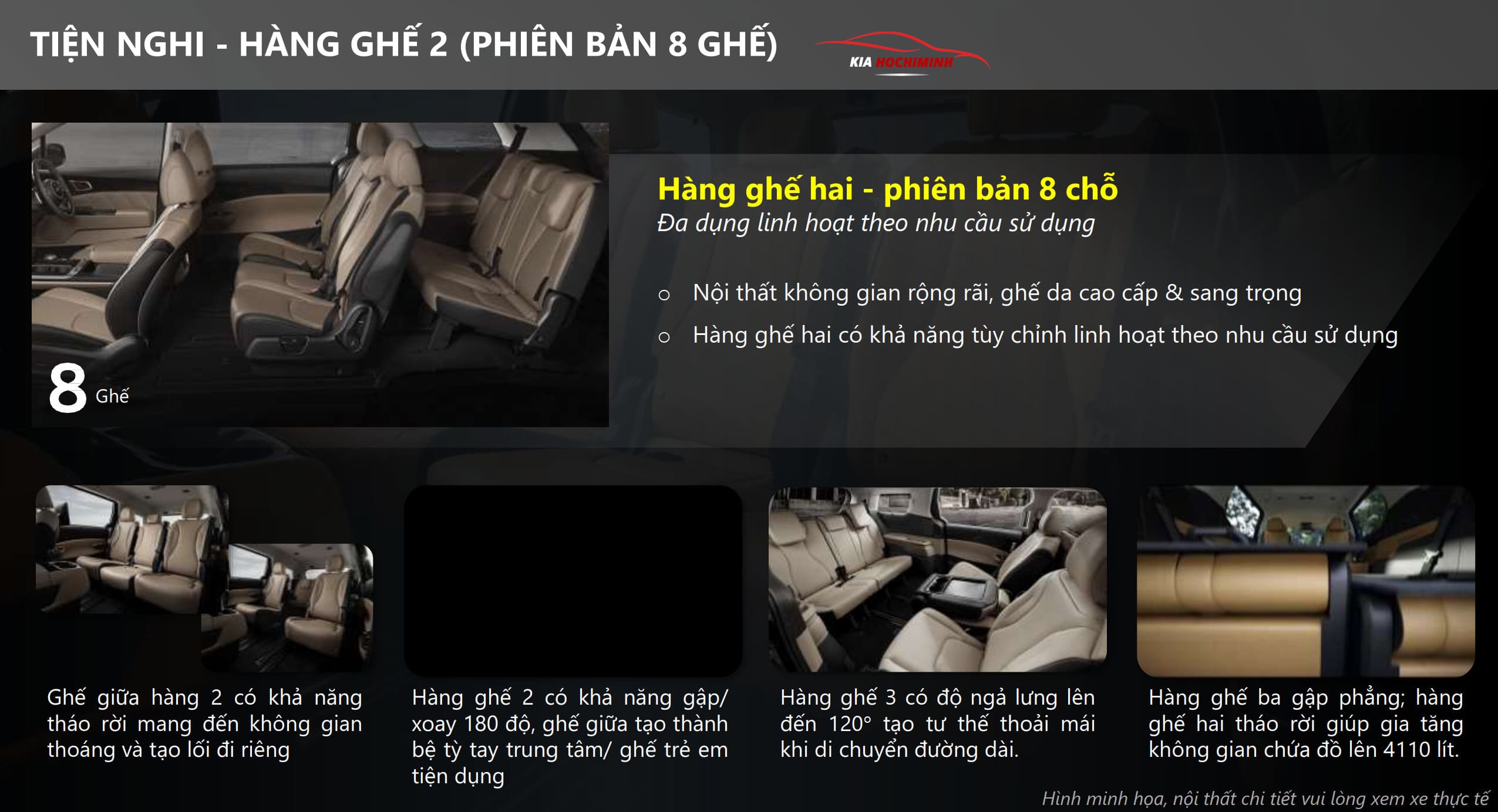 Hàng ghế thứ 2 trên phiên bản 8 chỗ